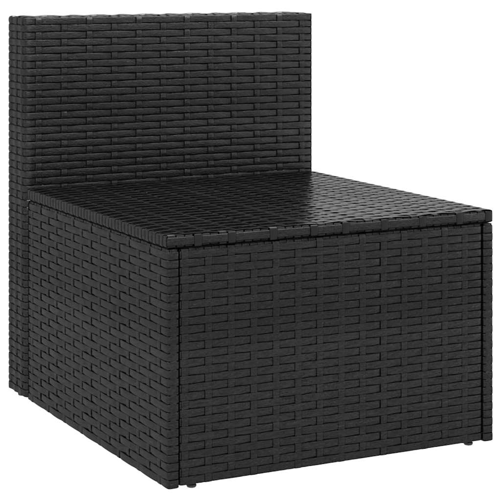 4 Piece Garden Sofa Set with Cushions Black Poly Rattan