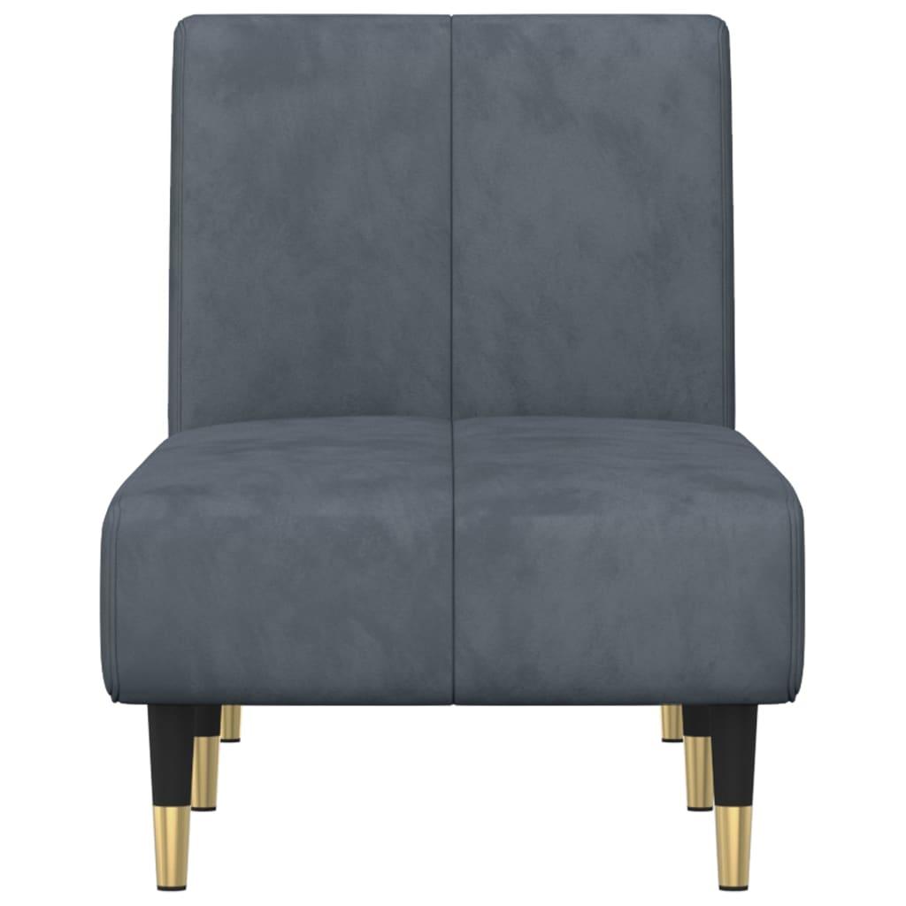 Chaise Longue Dark Grey Velvet