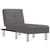 Chaise Longue Grey Faux Leather