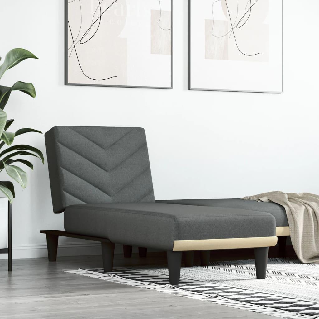 Chaise Longue Dark Grey Fabric