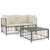 3 Piece Garden Lounge Set with Cushions Anthracite Poly Rattan