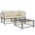 3 Piece Garden Lounge Set with Cushions Anthracite Poly Rattan