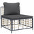 3 Piece Garden Lounge Set with Cushions Anthracite Poly Rattan