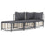 3 Piece Garden Lounge Set with Cushions Anthracite Poly Rattan