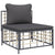 3 Piece Garden Lounge Set with Cushions Anthracite Poly Rattan