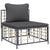 10 Piece Garden Lounge Set with Cushions Anthracite Poly Rattan
