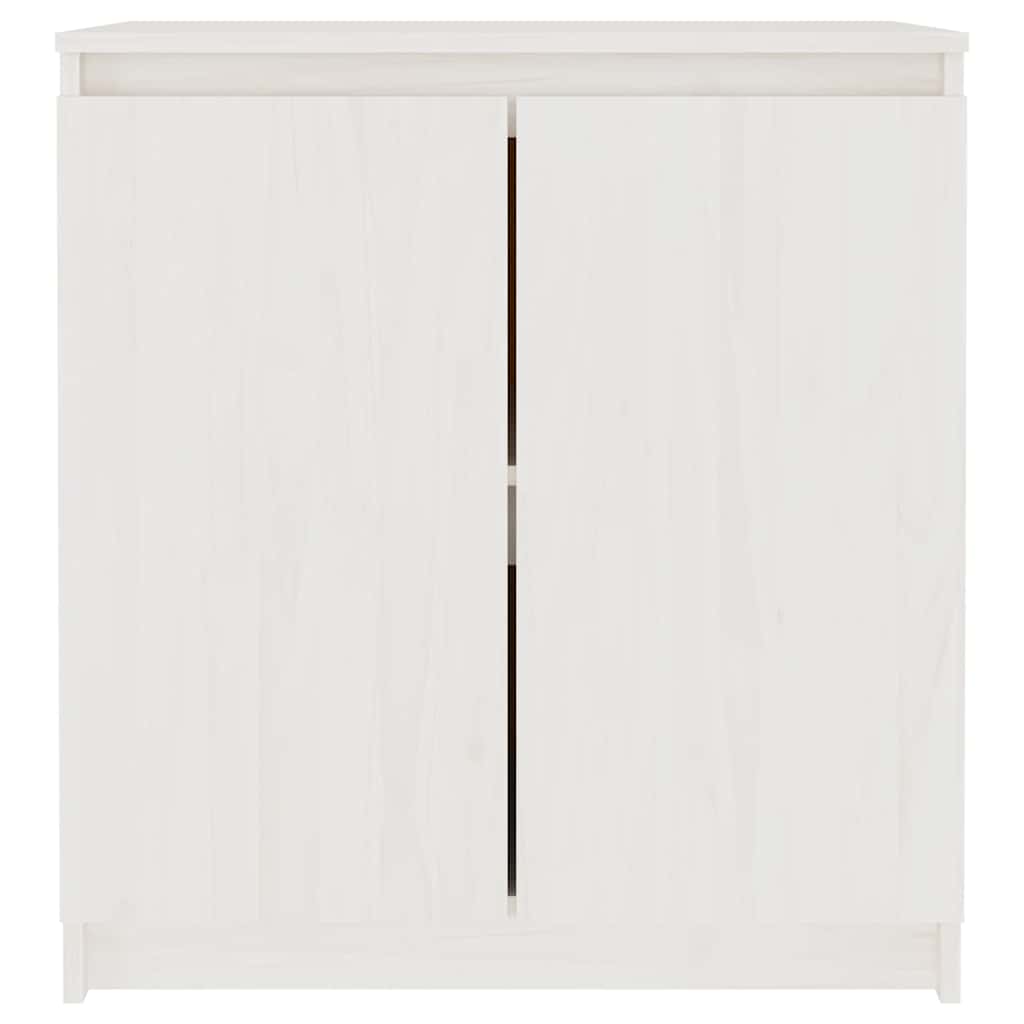 Side Cabinet White 60x36x65 cm Solid Wood Pine