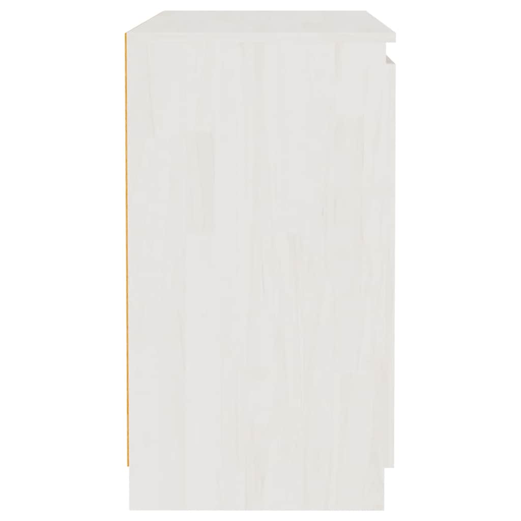 Side Cabinet White 60x36x65 cm Solid Wood Pine