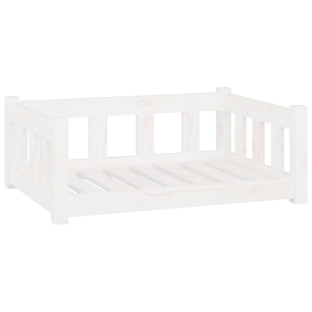 Dog Bed White 75.5x55.5x28 cm Solid Wood Pine