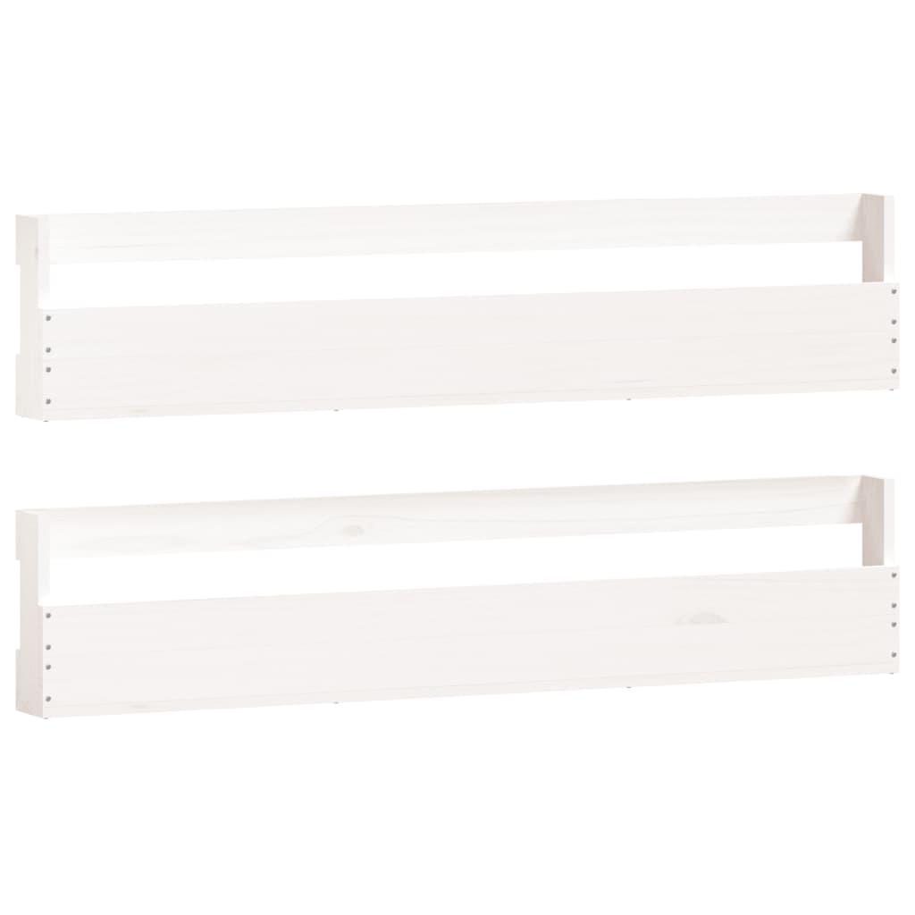 Wall-mounted Shoe Racks 2 pcs White 110x9x23 cm Solid Wood Pine