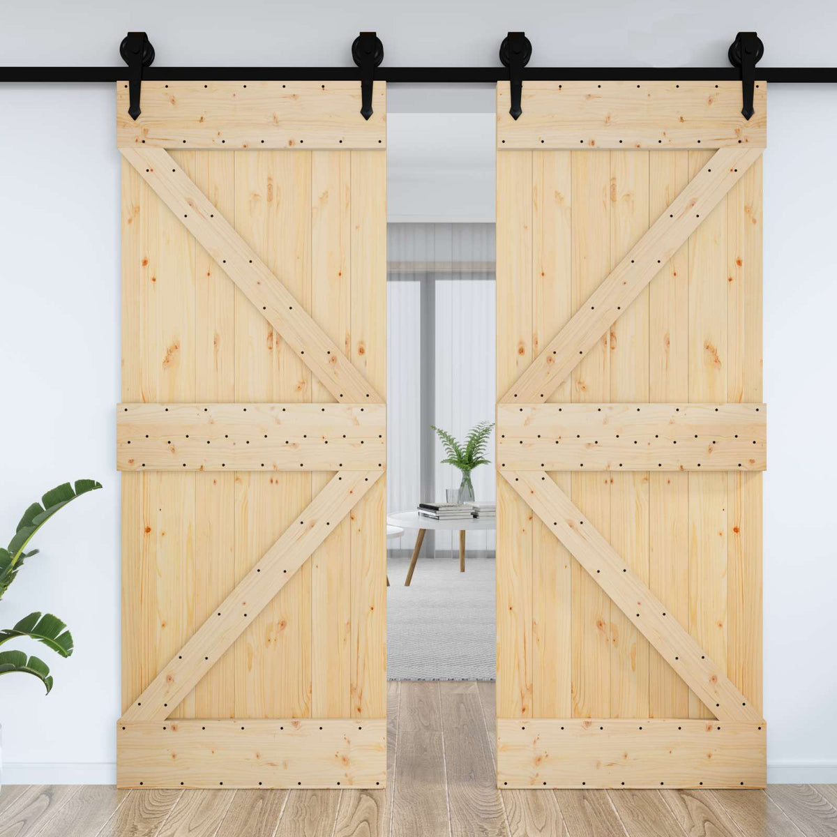 Door NARVIK Natural 95 x 210 cm Solid Pine Wood