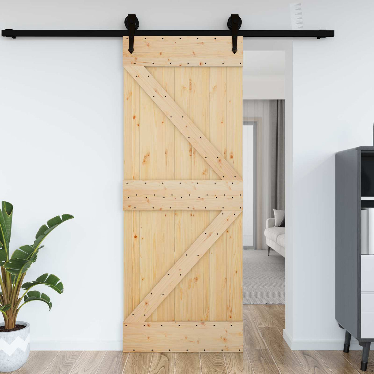 Door NARVIK Natural 95 x 210 cm Solid Pine Wood