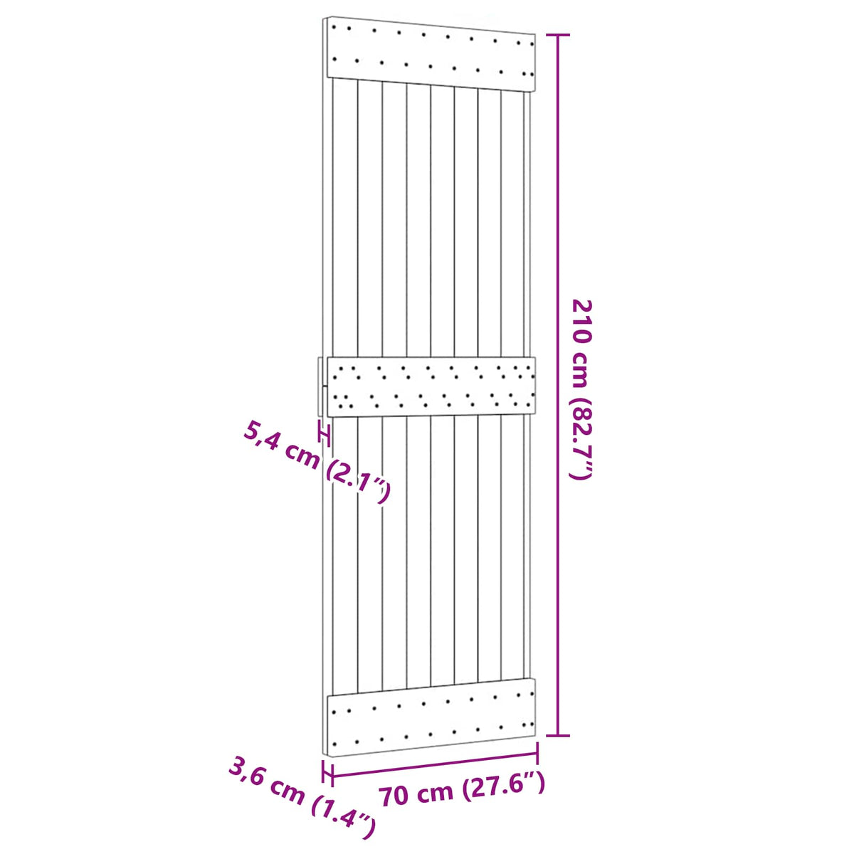 Door NARVIK Natural 70 x 210 cm Solid Pine Wood