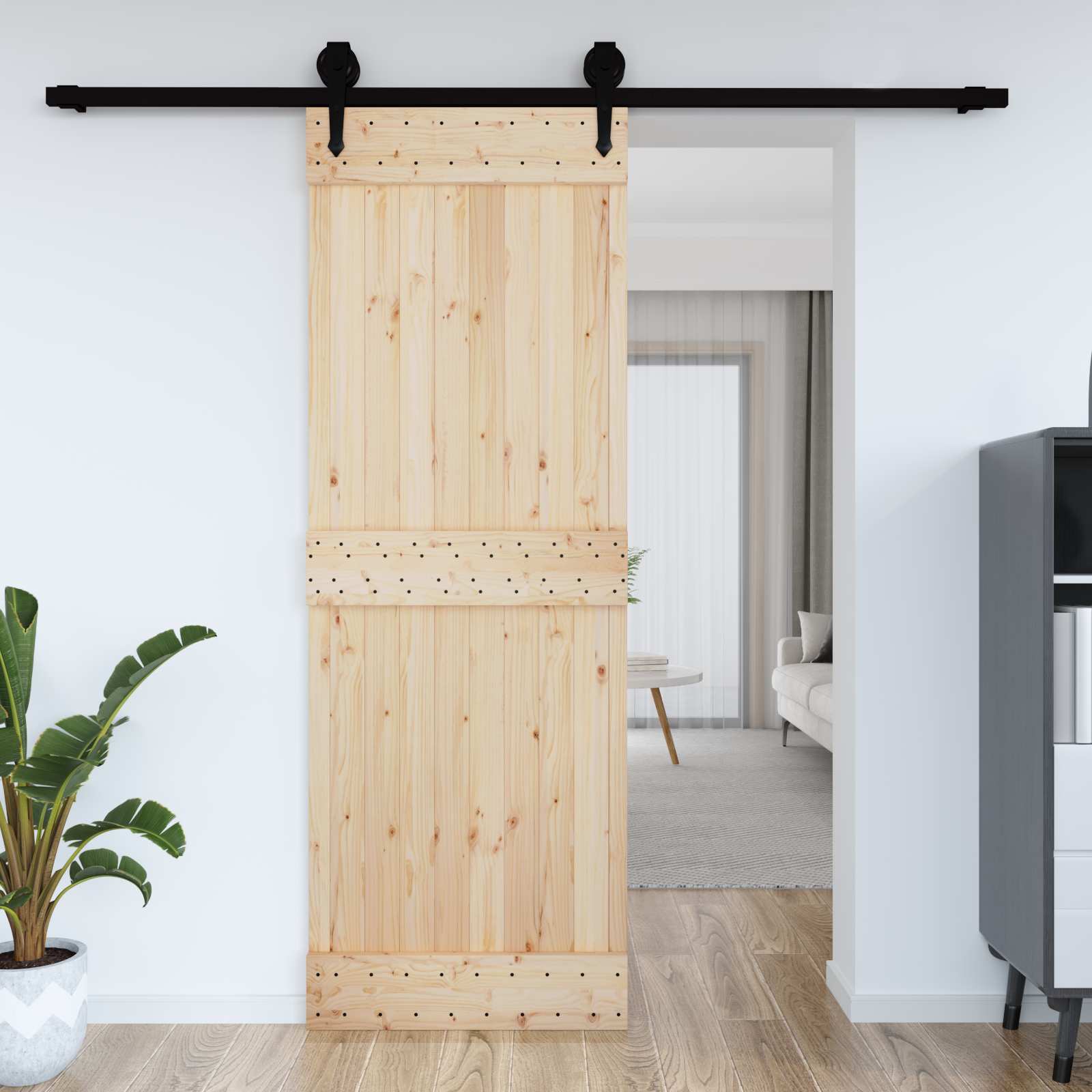 Door NARVIK Natural 80 x 210 cm Solid Pine Wood