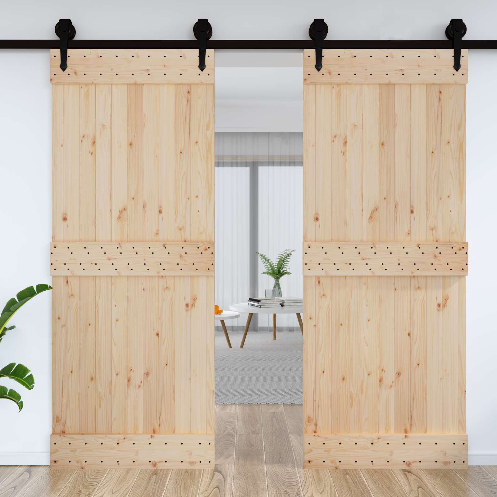 Door NARVIK Natural 90 x 210 cm Solid Pine Wood
