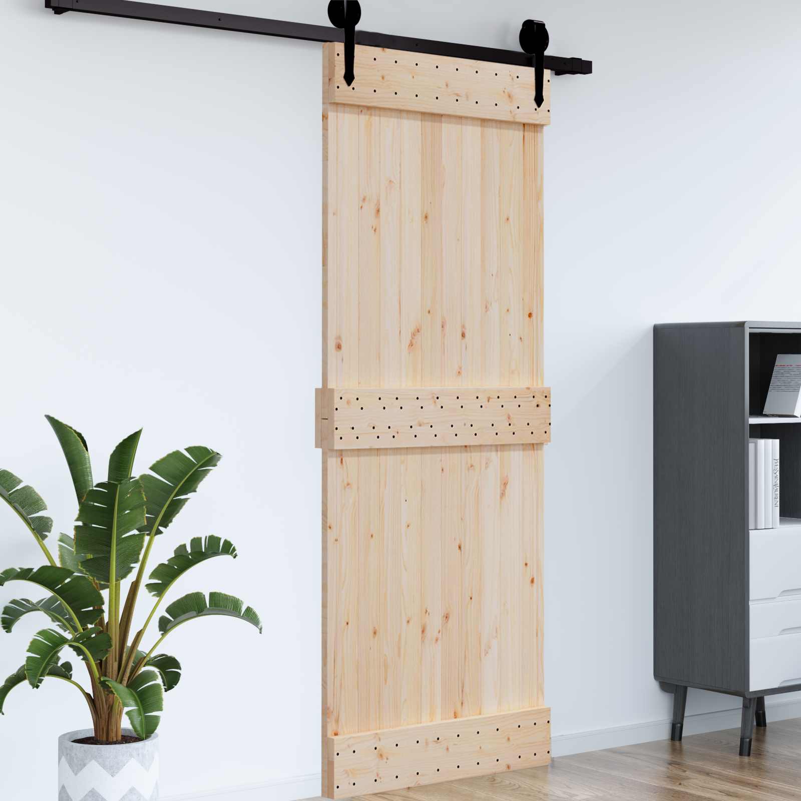 Door NARVIK Natural 95 x 210 cm Solid Pine Wood
