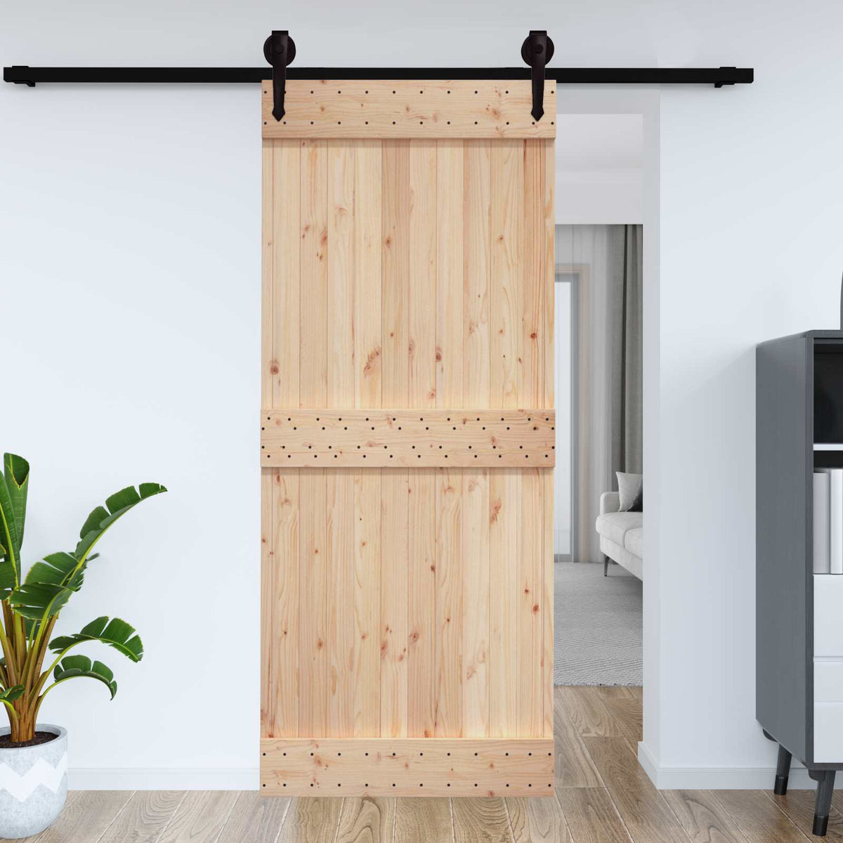 Door NARVIK Natural 95 x 210 cm Solid Pine Wood