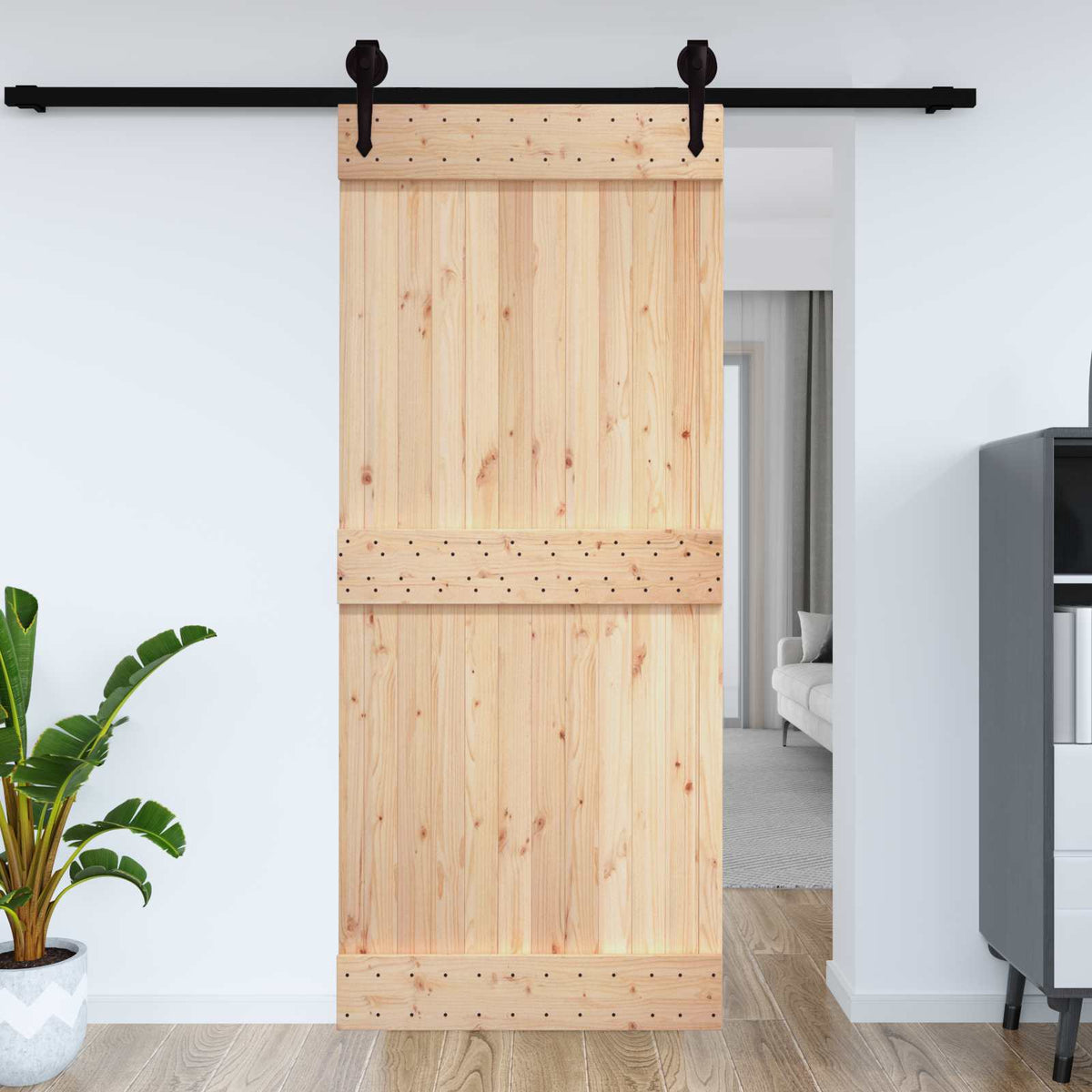 Door NARVIK Natural 100 x 210 cm Solid Pine Wood