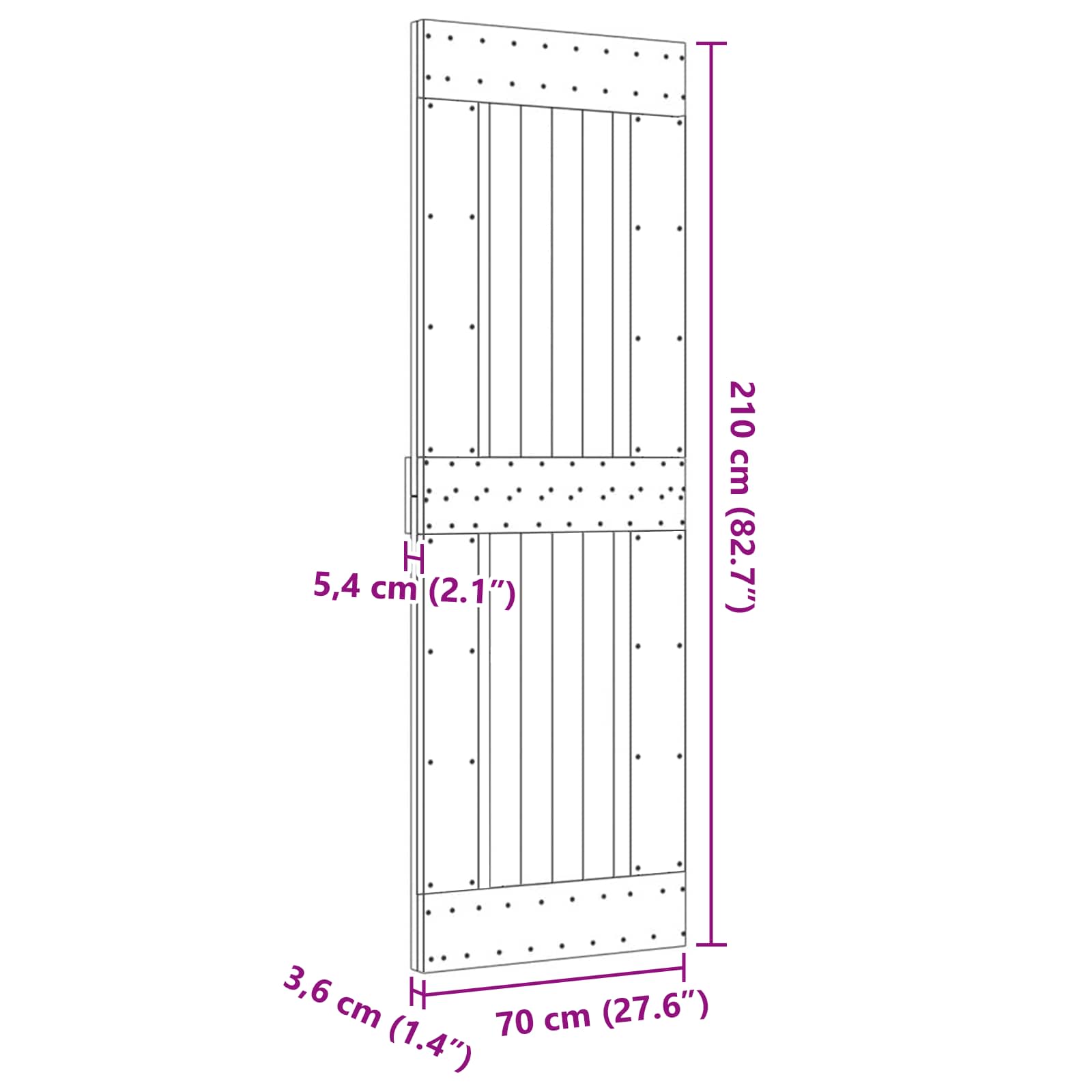 Door NARVIK Natural 70 x 210 cm Solid Pine Wood