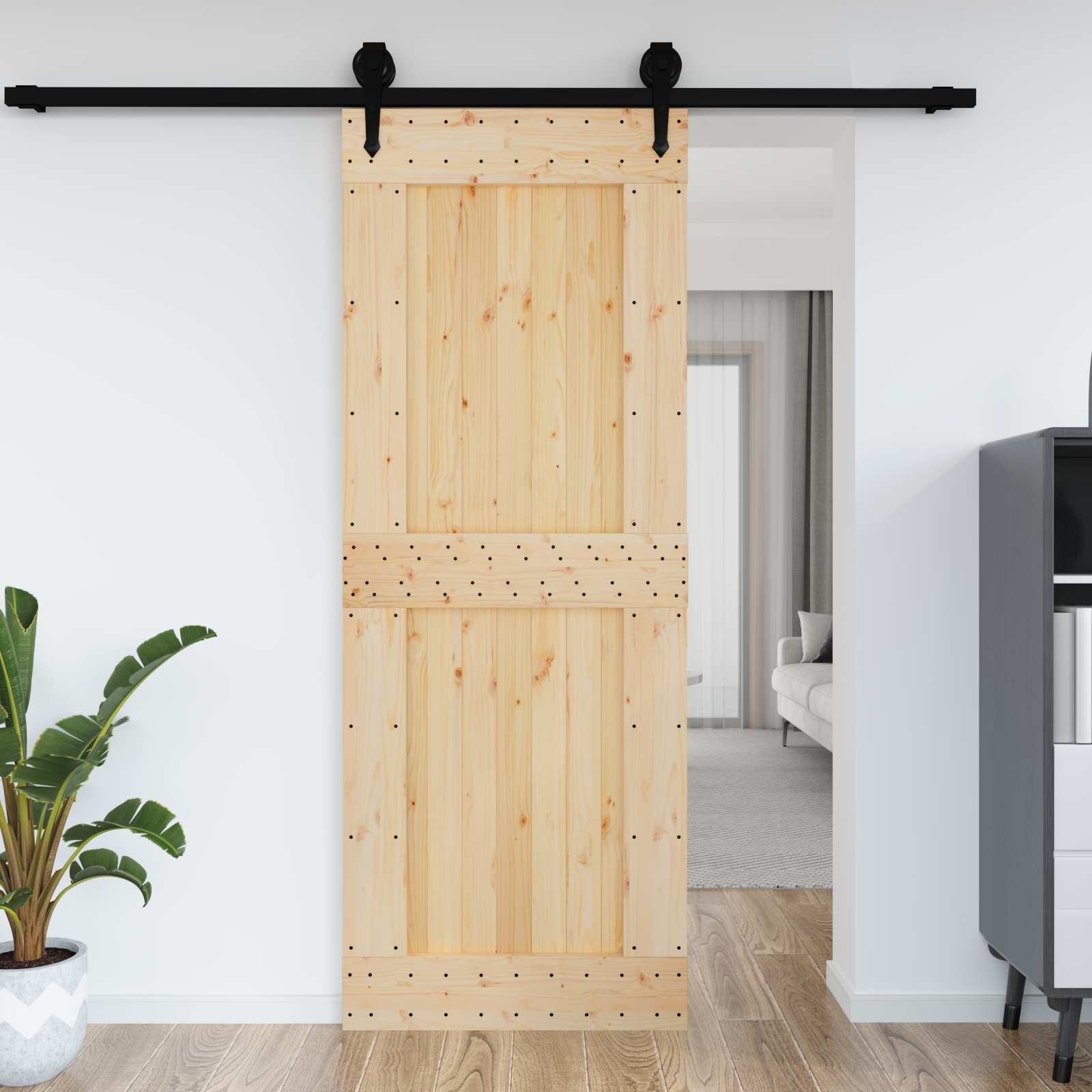 Door NARVIK Natural 85 x 210 cm Solid Pine Wood