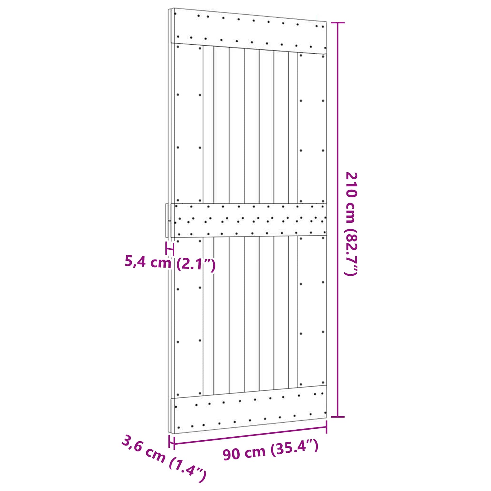Door NARVIK Natural 90 x 210 cm Solid Pine Wood