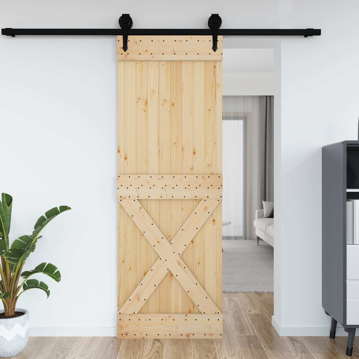 Door NARVIK Natural 80 x 210 cm Solid Pine Wood
