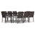 9 Piece Garden Dining Set with Cushions Poly Rattan and Steel