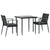 3 Piece Garden Dining Set with Cushions Poly Rattan and Steel