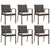 7 Piece Garden Dining Set with Cushions Poly Rattan and Steel