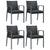 5 Piece Garden Dining Set with Cushions Poly Rattan and Steel