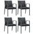 5 Piece Garden Dining Set with Cushions Poly Rattan and Steel