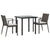 3 Piece Garden Dining Set with Cushions Poly Rattan and Steel