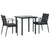 3 Piece Garden Dining Set with Cushions Poly Rattan and Steel