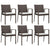 7 Piece Garden Dining Set with Cushions Poly Rattan and Steel