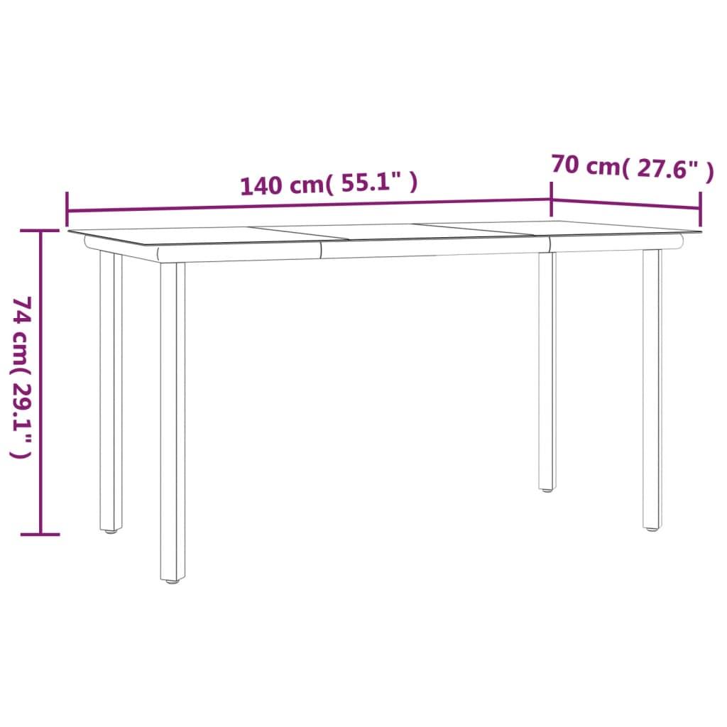 7 Piece Garden Dining Set with Cushions Poly Rattan and Steel