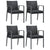 5 Piece Garden Dining Set with Cushions Poly Rattan and Steel