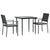 3 Piece Garden Dining Set with Cushions Poly Rattan and Steel