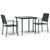 3 Piece Garden Dining Set Poly Rattan and Steel