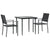 3 Piece Garden Dining Set Poly Rattan and Steel