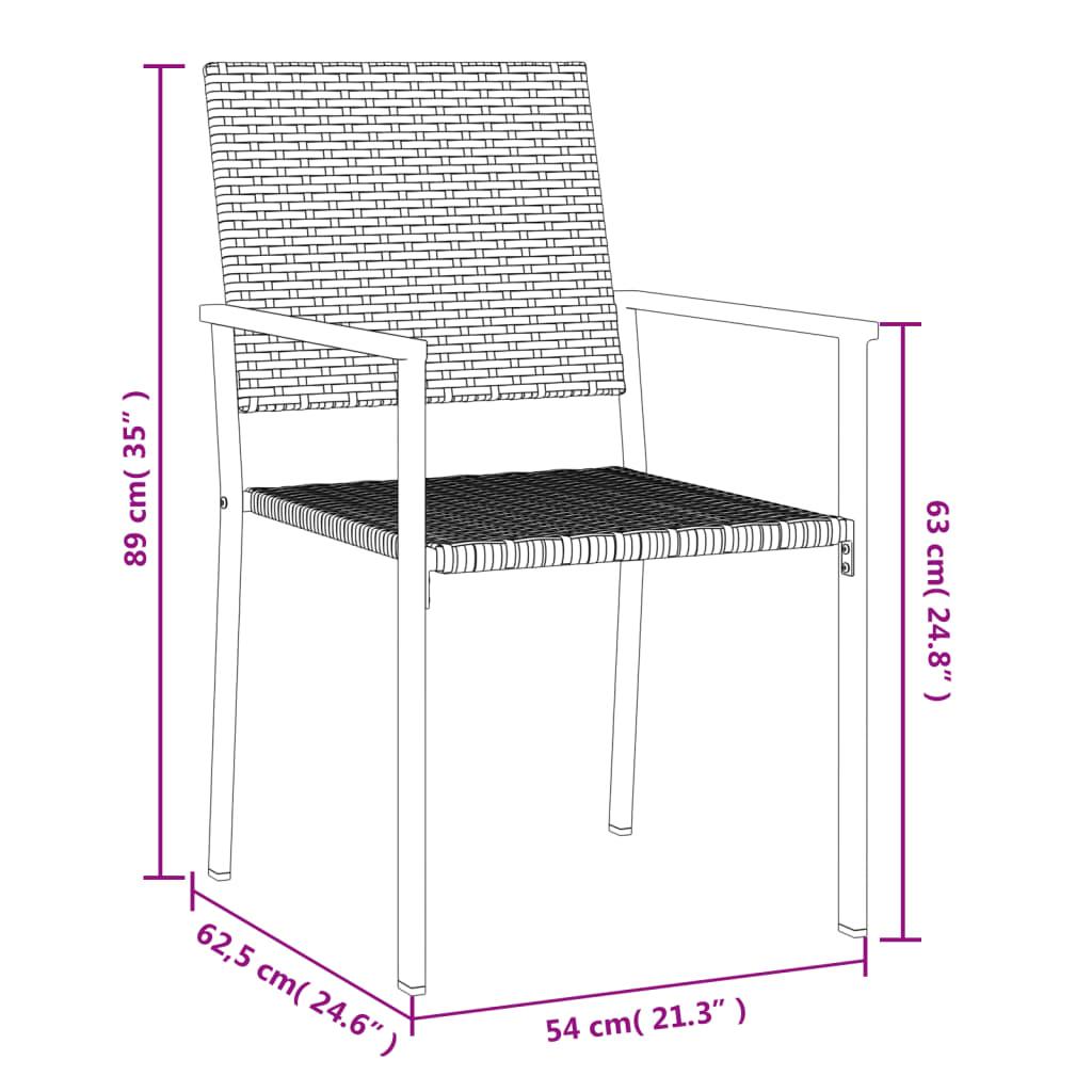 3 Piece Garden Dining Set Poly Rattan and Steel