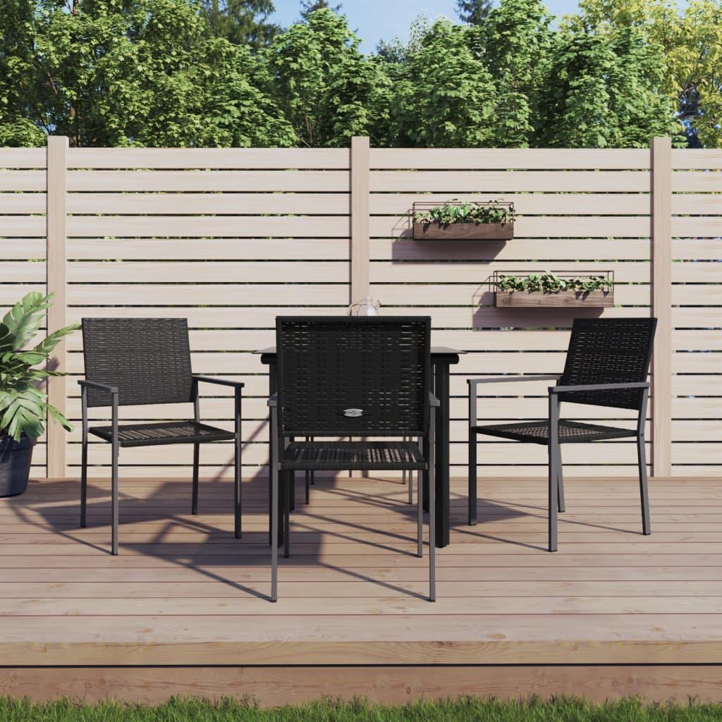5 Piece Garden Dining Set Poly Rattan and Steel