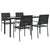 5 Piece Garden Dining Set Poly Rattan and Steel