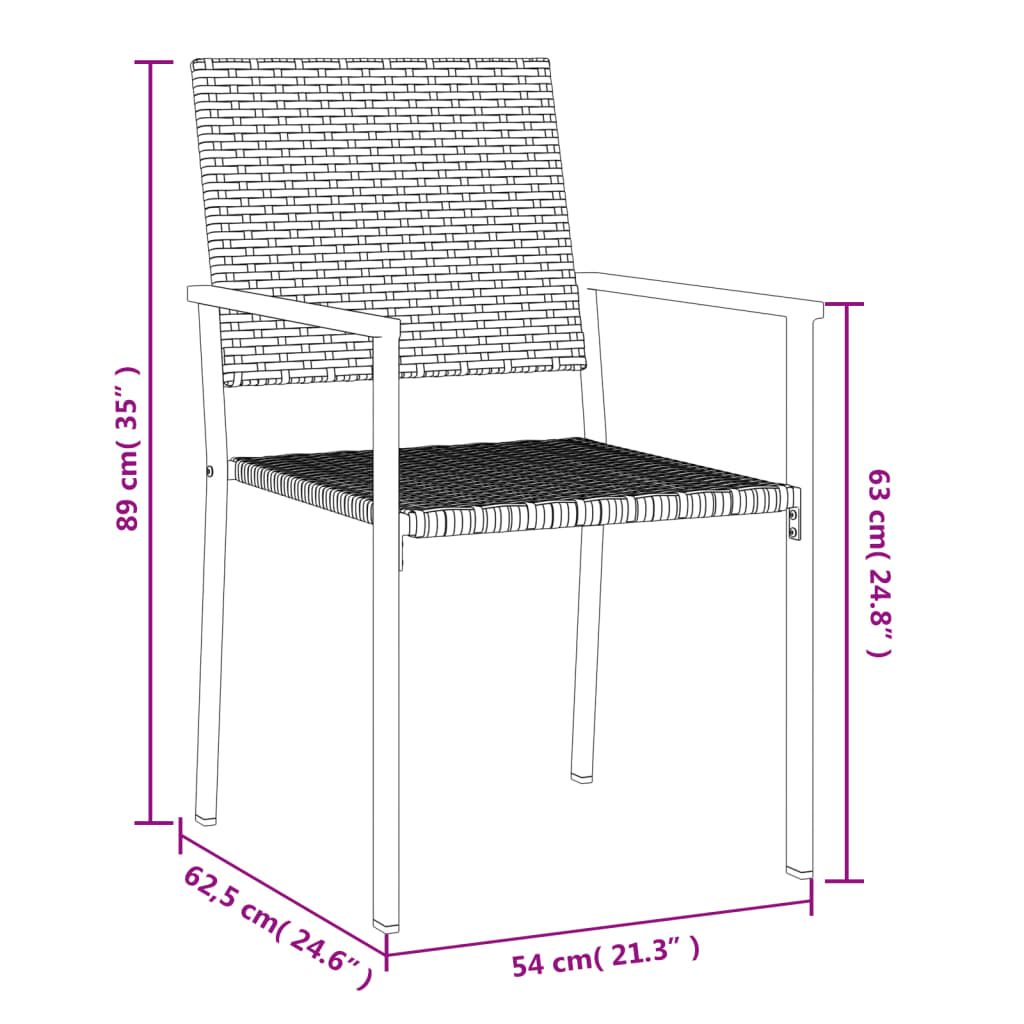 5 Piece Garden Dining Set Poly Rattan and Steel