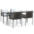 5 Piece Garden Dining Set with Cushions Poly Rattan and Steel