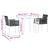 3 Piece Garden Dining Set with Cushions Black Poly Rattan and Steel