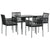 5 Piece Garden Dining Set with Cushions Black Poly Rattan and Steel