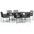 7 Piece Garden Dining Set with Cushions Black Poly Rattan and Steel