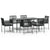 7 Piece Garden Dining Set with Cushions Black Poly Rattan and Steel