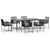 7 Piece Garden Dining Set with Cushions Black Poly Rattan and Steel