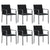 Garden Chairs with Cushions 6 pcs Black 56x59x84 cm Poly Rattan